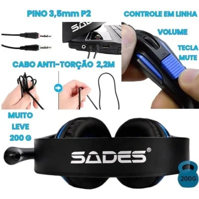 Sades T Power Gaming Headset SA-701- Black